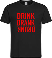 Zwarte Fun T-Shirt met “ Drink. Drank