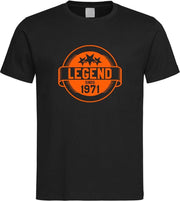 Zwart T-Shirt met “ Legend sinds 1971 “ print Oranje  Size XXL