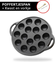 Poffertjespan - Inc. Gratis Kwast en Vork - Geschikt voor alle fornuizen - Poffertjesmaker - Poffertjespan inductie - Poffertjespan electrisch- Vaderdag Kados - Vader Cadeautjes - Vaderdag Tip