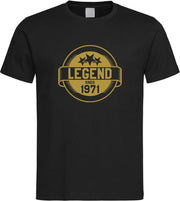 Zwart T-Shirt met “ Legend sinds 1971 “ print Goud  Size XXL