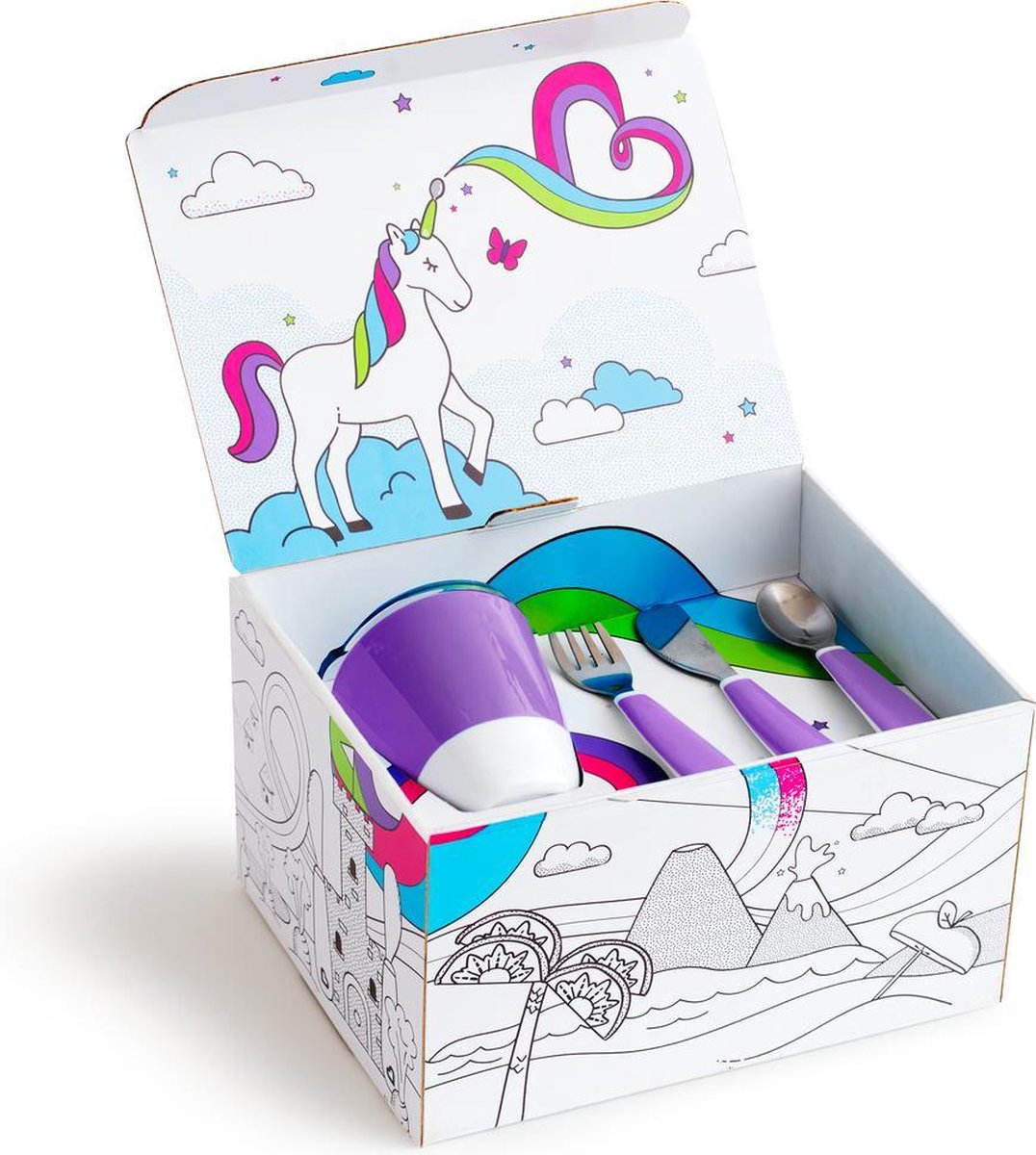 Munchkin Color Me Hungry Kinderservies - 7-delig - Purple
