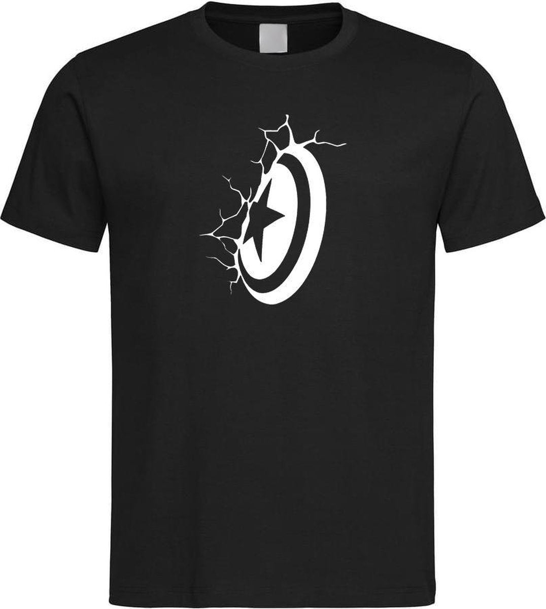 Zwart T shirt met " Captain America " print size XXL