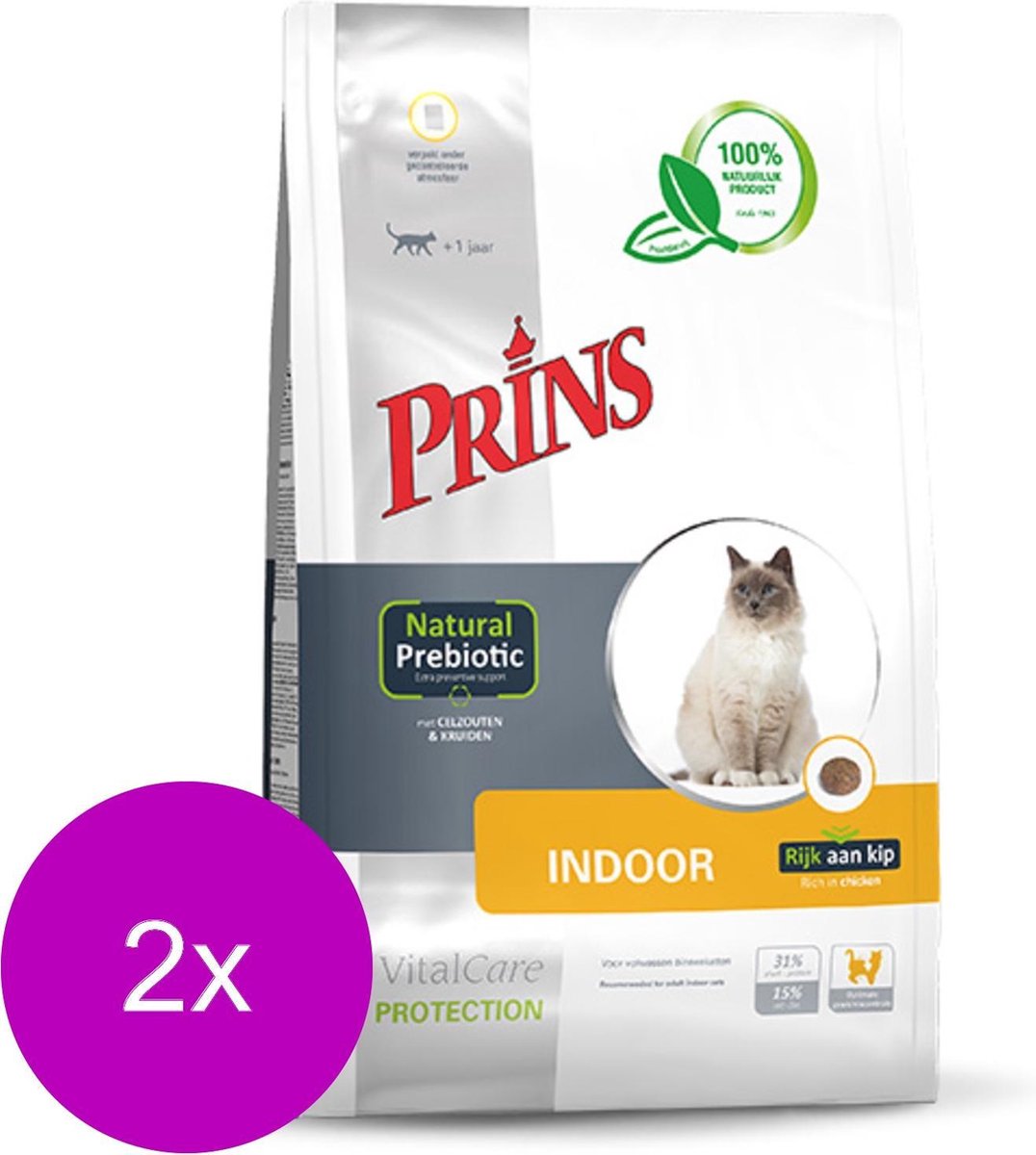 Prins Vitalcare Protection Indoor - Kattenvoer - 2 x 1.5 kg