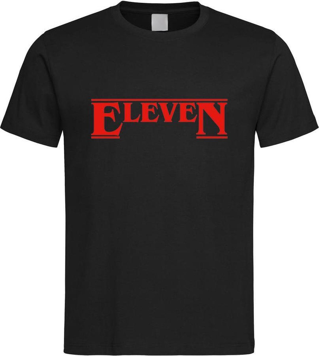 Zwart T shirt met Rood "Eleven" tekst maat XXL