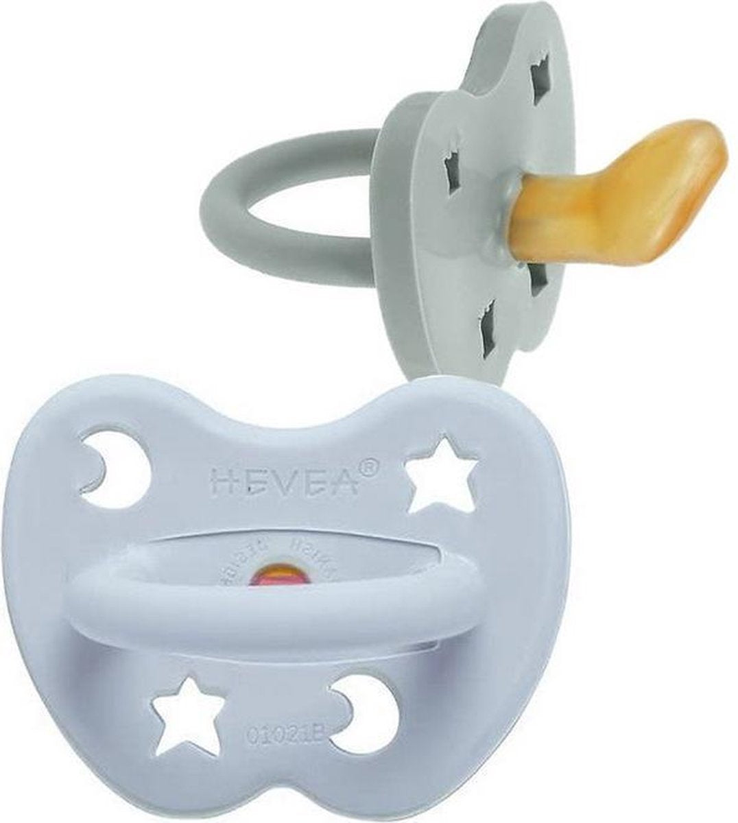 HEVEA | Duopack spenen (2 stuks) | Orthodontisch | 3-36 maanden | Cottage Blue & Gorgeous Grey