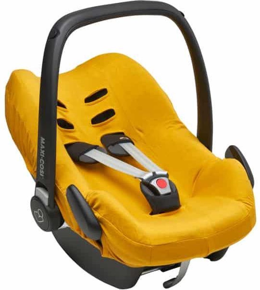 Meyco autostoelhoes Basic jersey - okergeel - groep 0