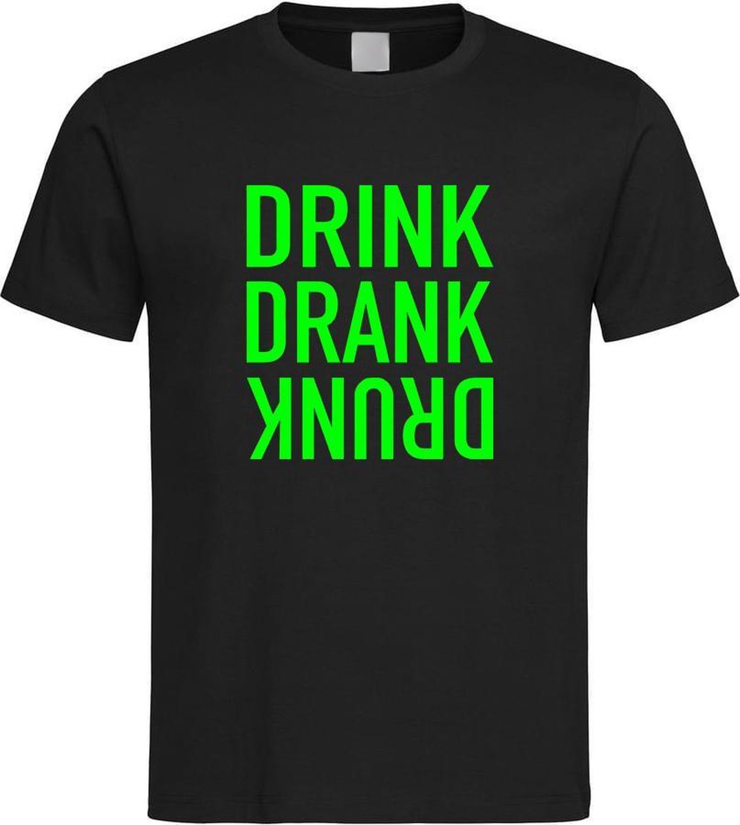 Zwarte Fun T-Shirt met “ Drink. Drank