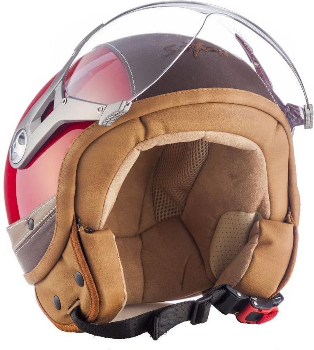SOXON SP-326 Urban Rood jethelm M Medium 57-58cm hoofdomtrek