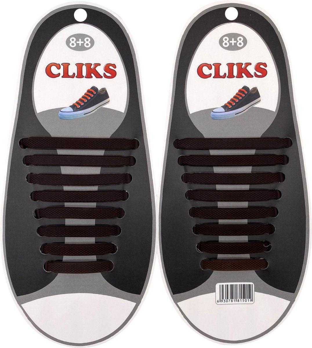 CLIKS elastische veters bruin - elastieken veters - kids - volwassenen