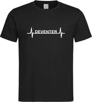 Zwart T-Shirt met “ Deventer hartslag “ print Wit Size XL