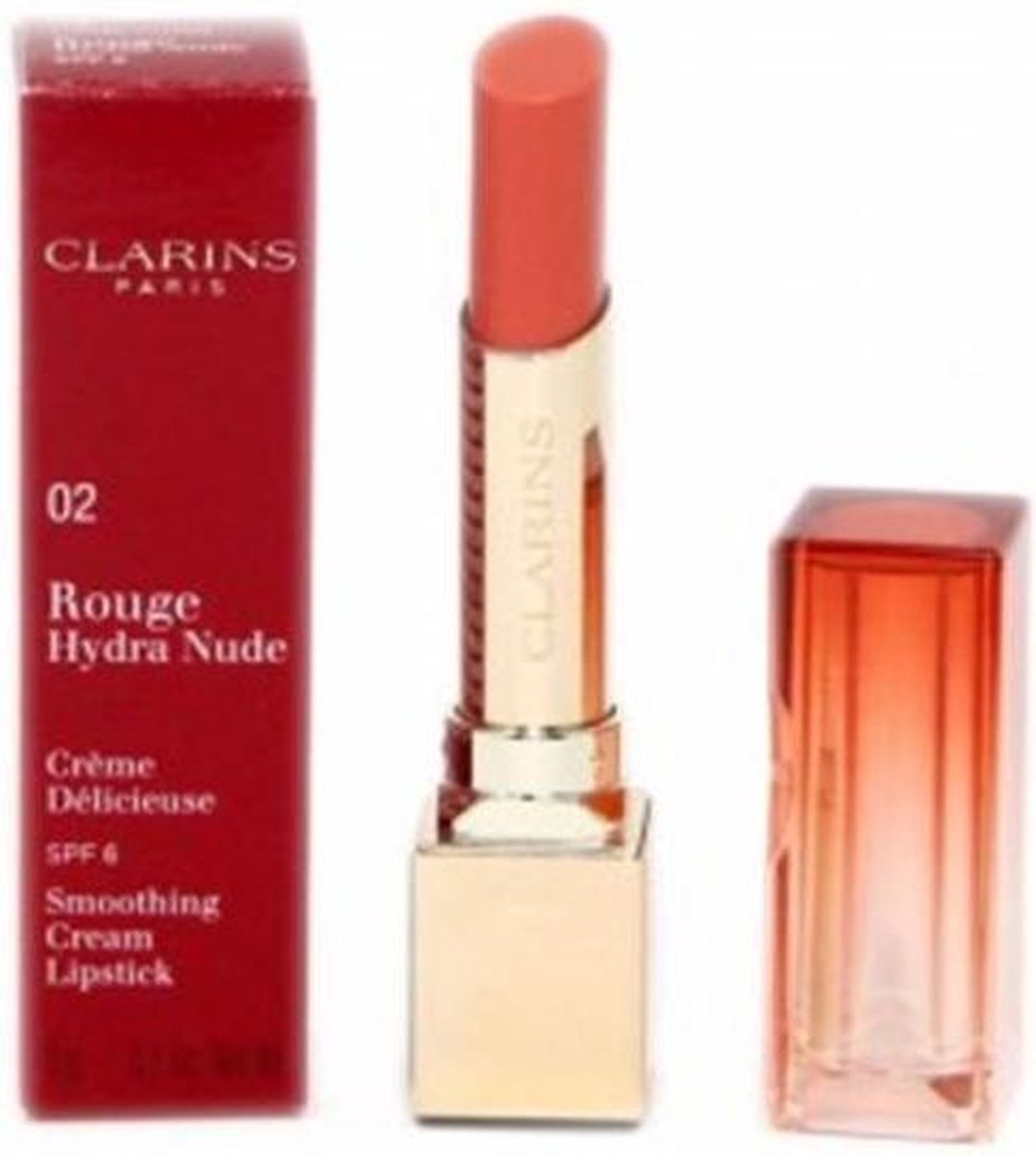 Clarins - Rouge Hydra Nude - Smoothing Cream Lipstick - SPF 6 - 02 nude coral
