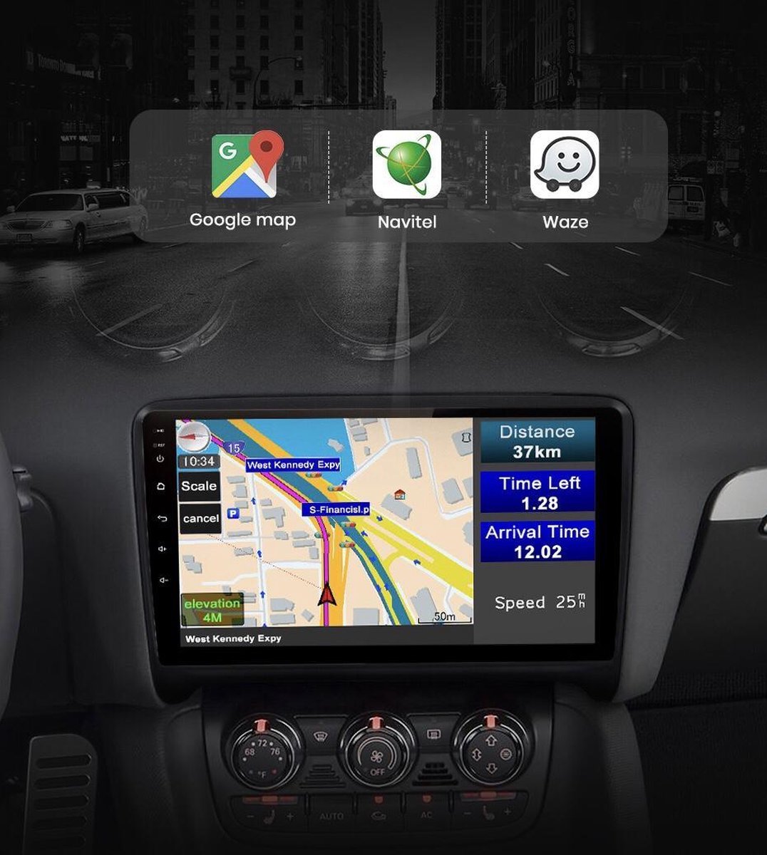 Audi TT Android 10 navigatie 2006-2014 navigatie en multimediasysteem Bluetooth USB WiFi 2+32GB