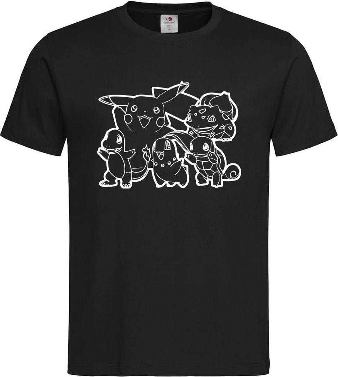 Zwart T-shirt ' Pokemon / Figuren ' Wit maat XXL