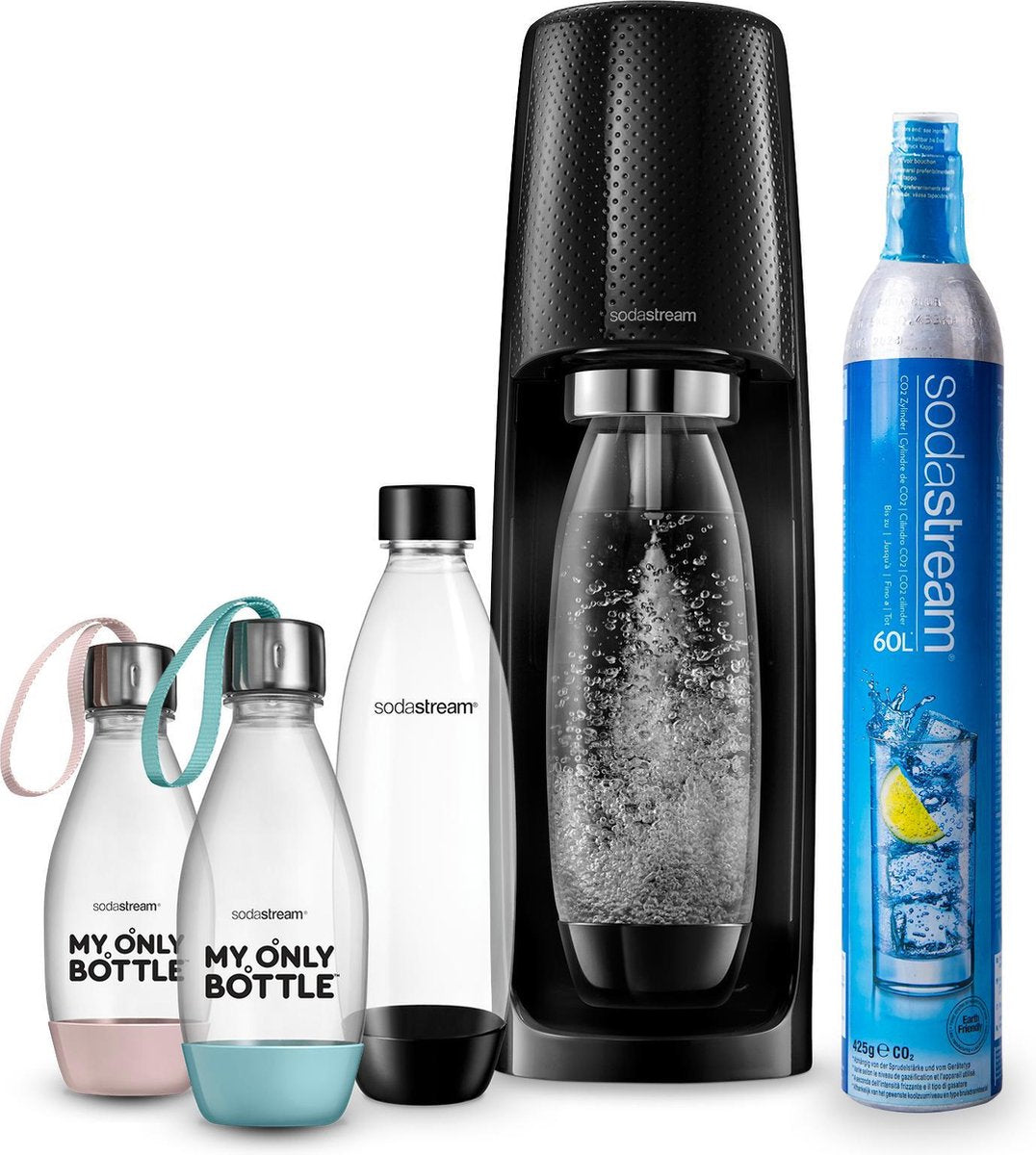 SodaStream Spirit Megapack - My Only Bottles - Family pack - incl. 3+1 flessen - Pink Blush & Icy Blue