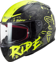 LS2 FF353 Rapid Naughty Mat Zwart Hi-Vis geel M
