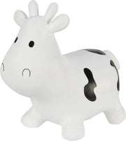 Hoppimals Rubberen Springdier Wit Koetje + pomp - een enorm en uniek springplezier