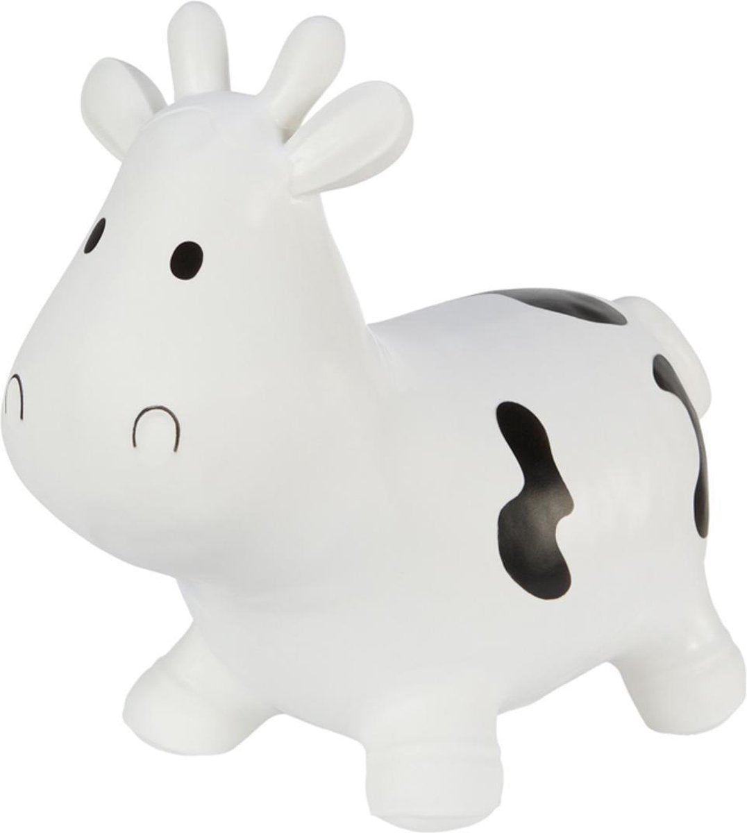 Hoppimals Rubberen Springdier Wit Koetje + pomp - een enorm en uniek springplezier