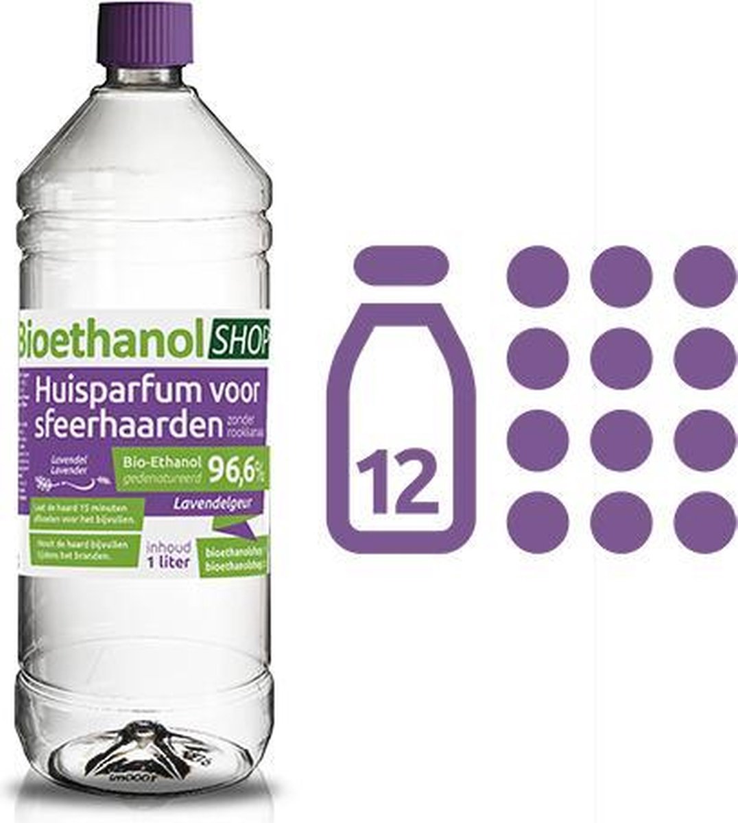 kieselgreen 12 Liter bioethanol Lavendelgeur 96