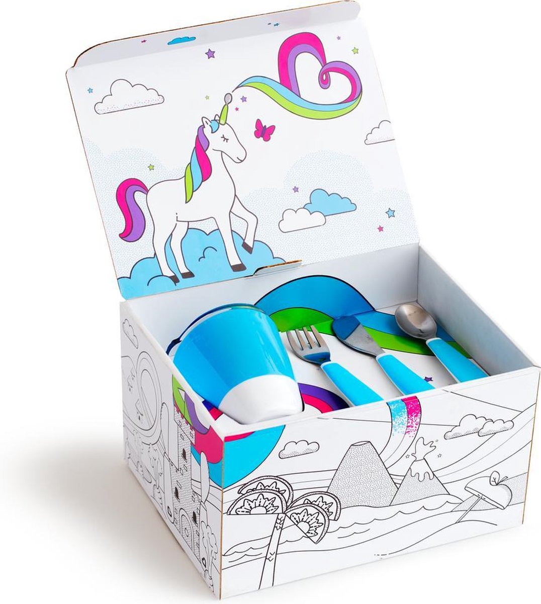 Munchkin Color Me Hungry 7-delige Kinderservies - Blue