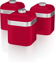 Swan SWKA1020RN Retro Opbergblikken Set van 3 Rood
