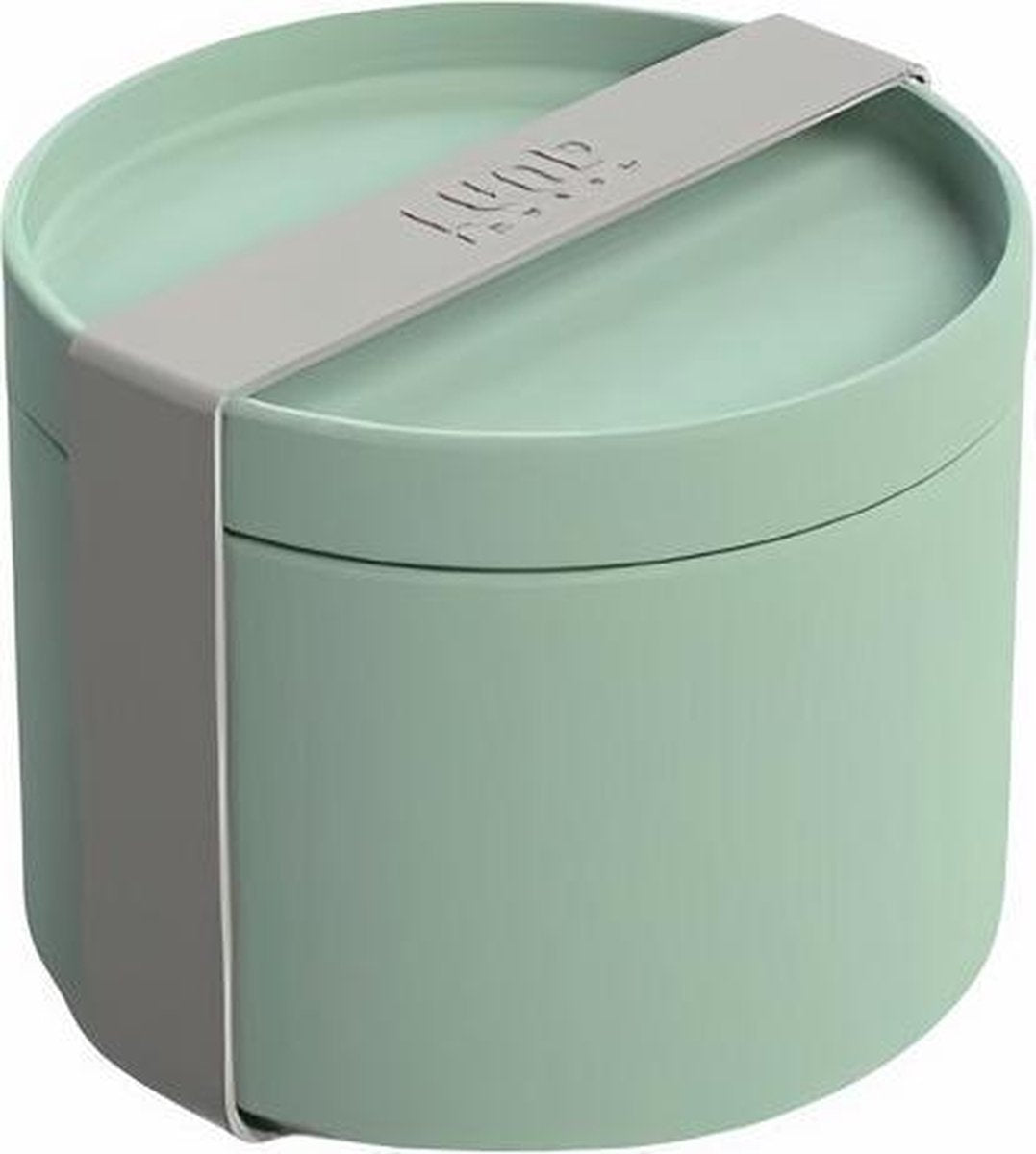 Lund Lunchbox 270 Ml Bamboe 9 X 11 Cm Rond Mintgroen/grijs