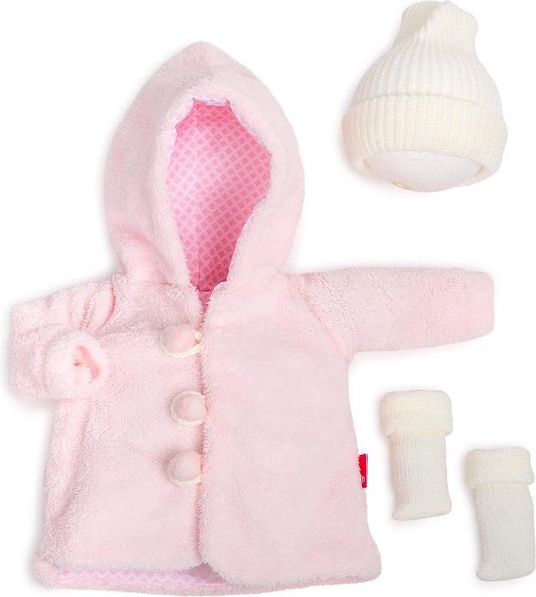 Berjuan Poppenkleding Jas Meisjes 38 Cm Pe Roze/wit