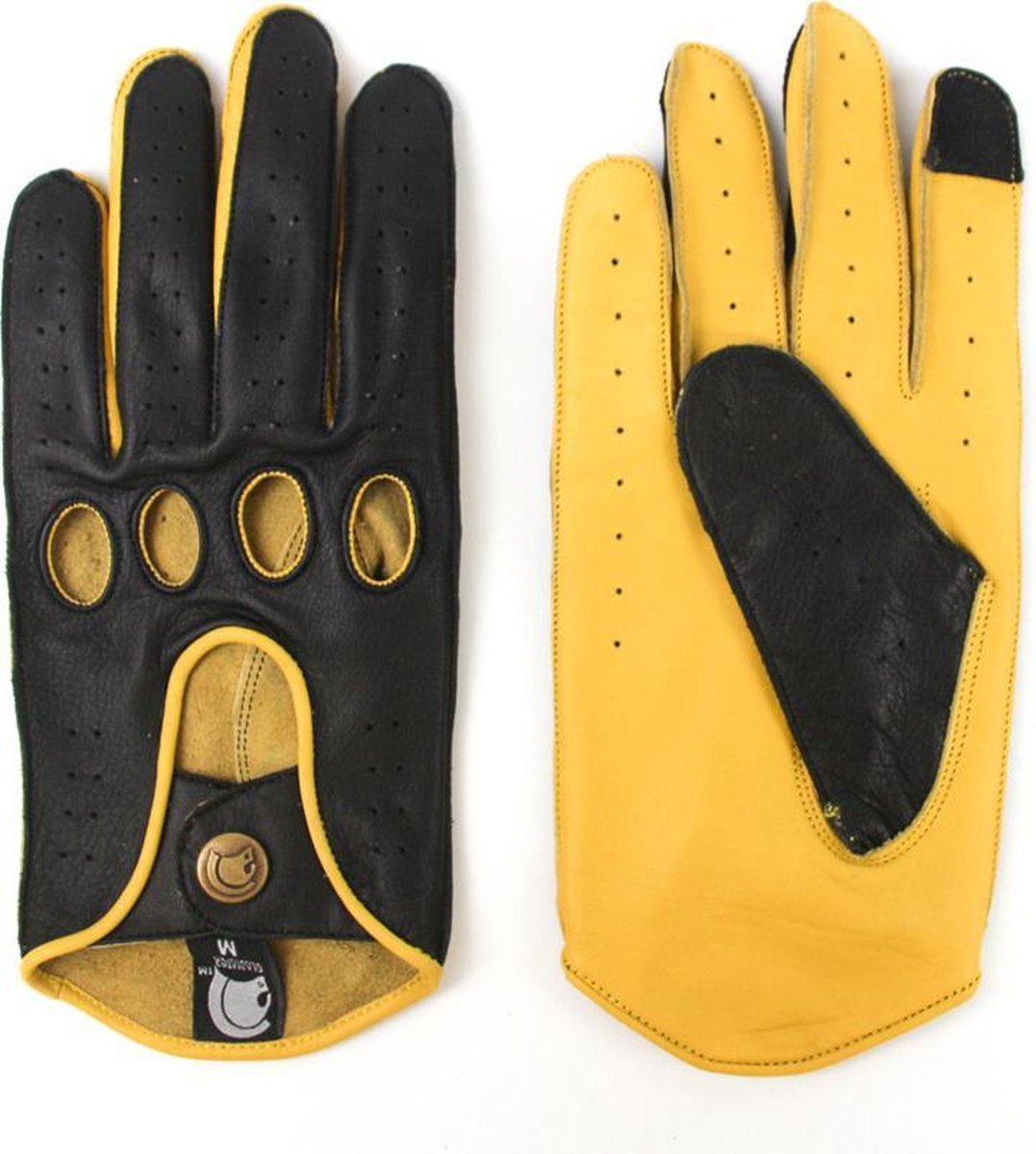 Gladiator racing leren autohandschoenen deep black | maat L