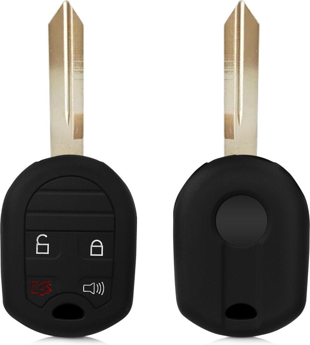 kwmobile autosleutelhoes voor Ford 4-knops autosleutel - Siliconen beschermhoes in zwart