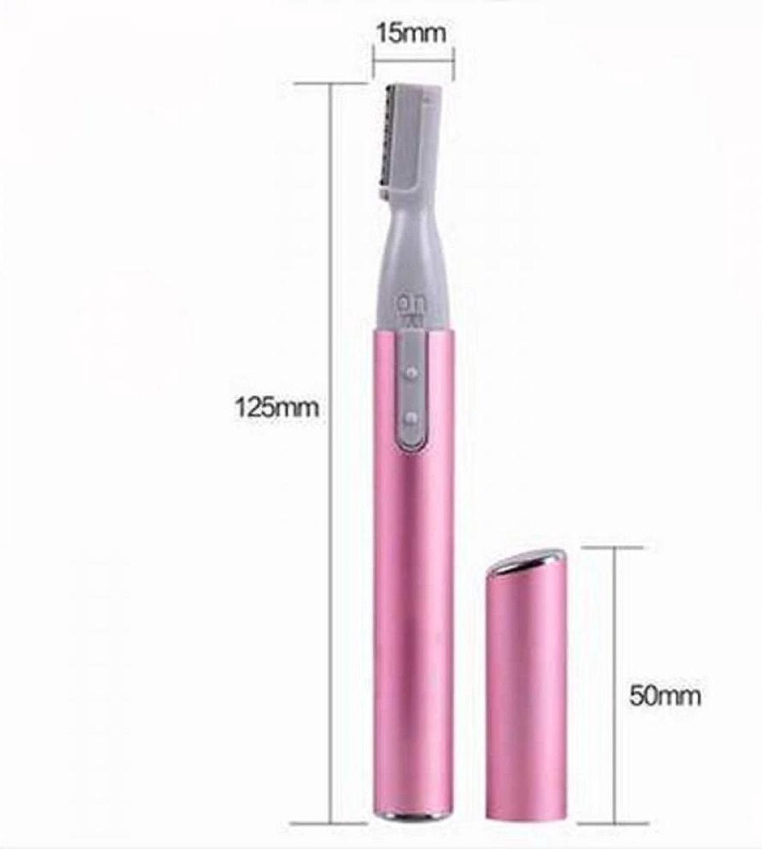 Precisietrimmer - Roze - Eenvoudig Gezichtshaar Verwijderen - Wenkbrauw Trimmer - Inclusief Opzetborstel - Wenkbrauw Epilator