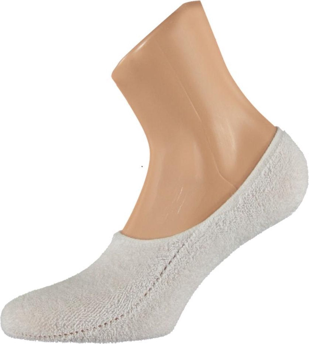 Lage Badstof Sokken voor Dames No Show Model 6-Pack Wit - Maat 42-46