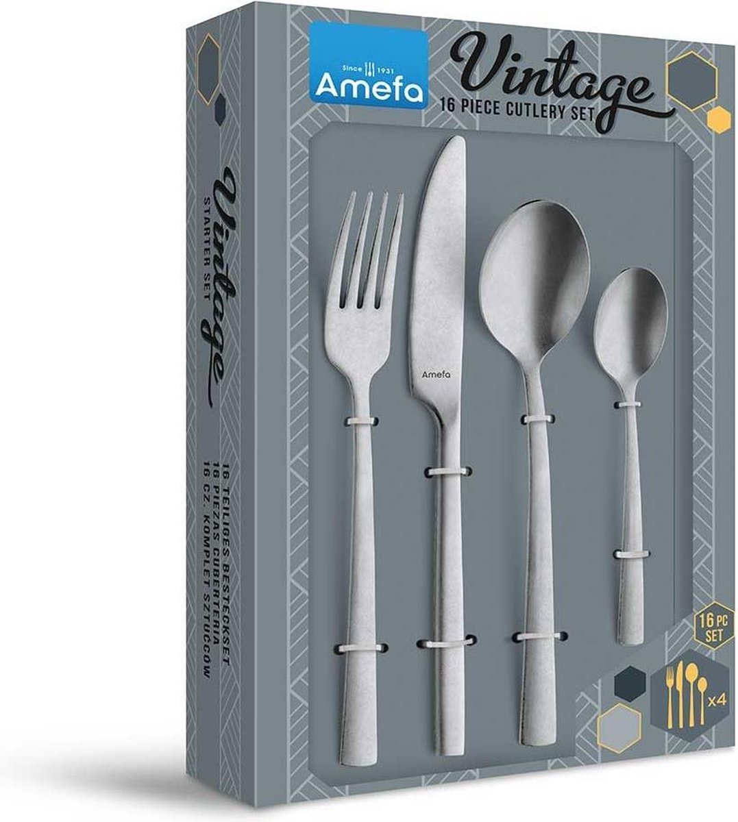 Amefa Manille - Bestekset - 16 Delig - RVS en Yourkitchen E-kookboek