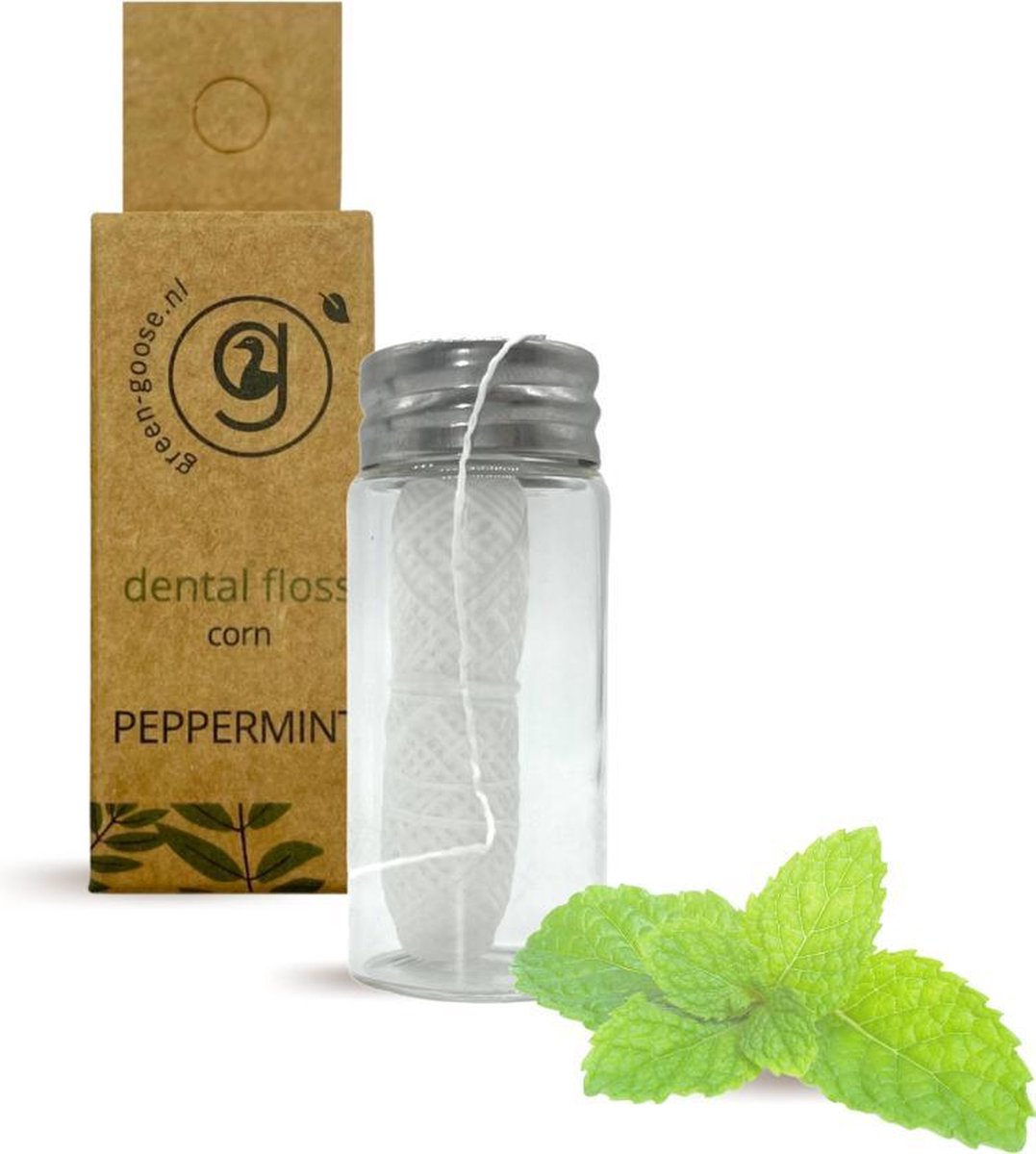 green-goose® Natuurlijk Dental Floss | Mais Flosdraad | Biologisch Afbreekbaar | Geen Plastic | Hervulbaar | Volwassenen en Kinderen