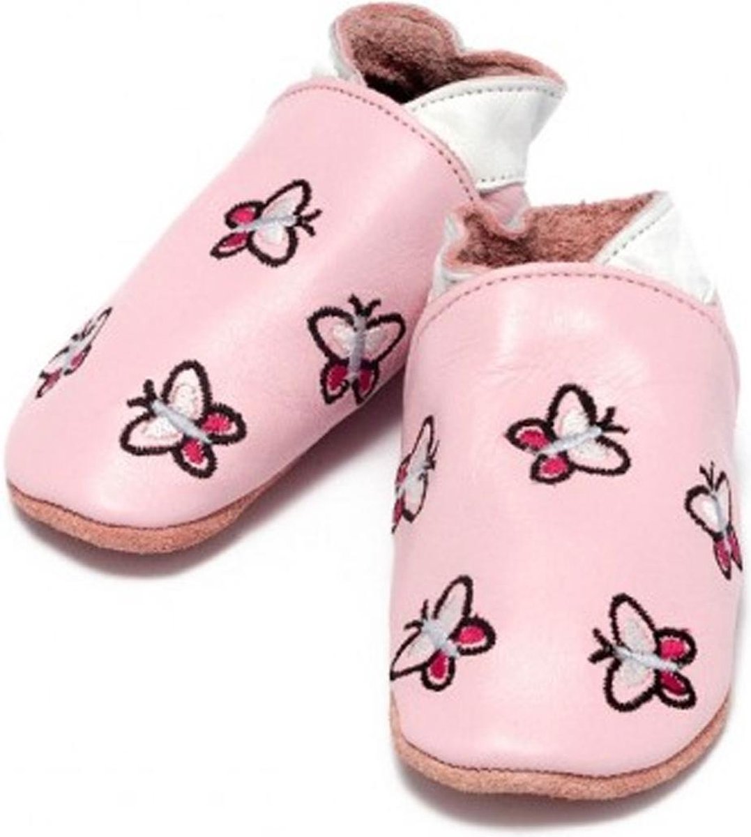 Baby Dutch babyslofje vlinder roze mt L