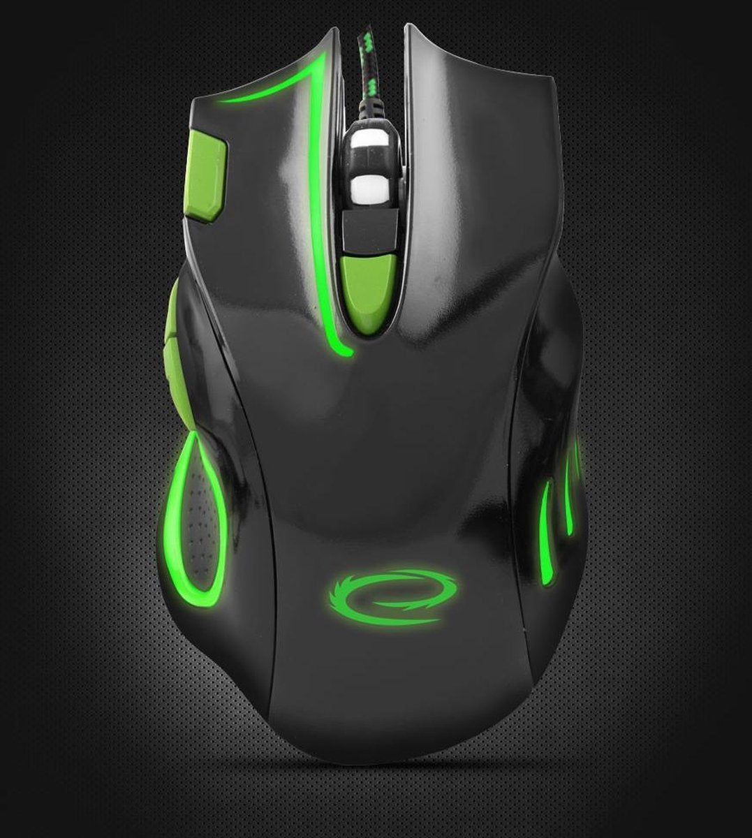 Optische USB Game Muis 7D Hawk met LED - 2400 DPI - Groen