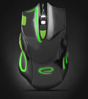 Optische USB Game Muis 7D Hawk met LED - 2400 DPI - Groen
