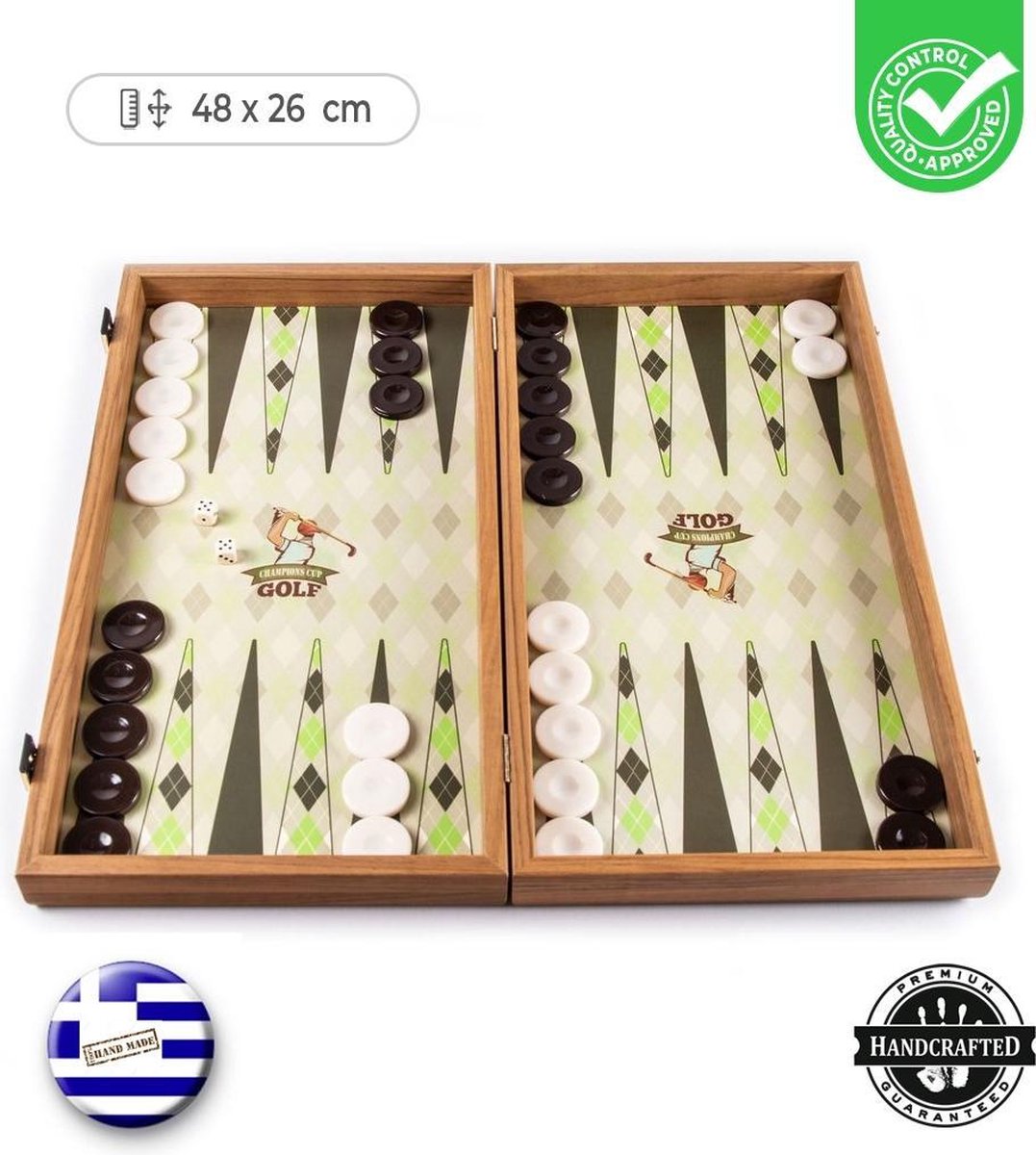 Golf Backgammon - 48x26cm  - Luxe  Top Kwaliteit