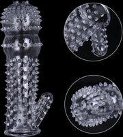 Herbruikbare siliconen condoom- extension sleeve penis- rekbaar transparant