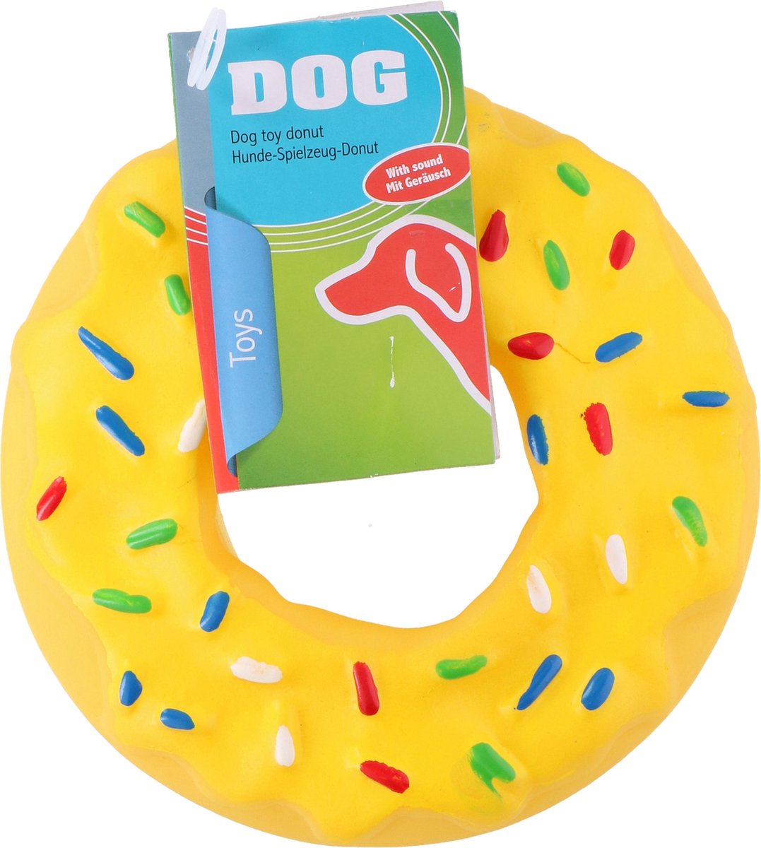 Maxxpro piepende donut hondenspeelgoed rond 13x13x3mm (lengte