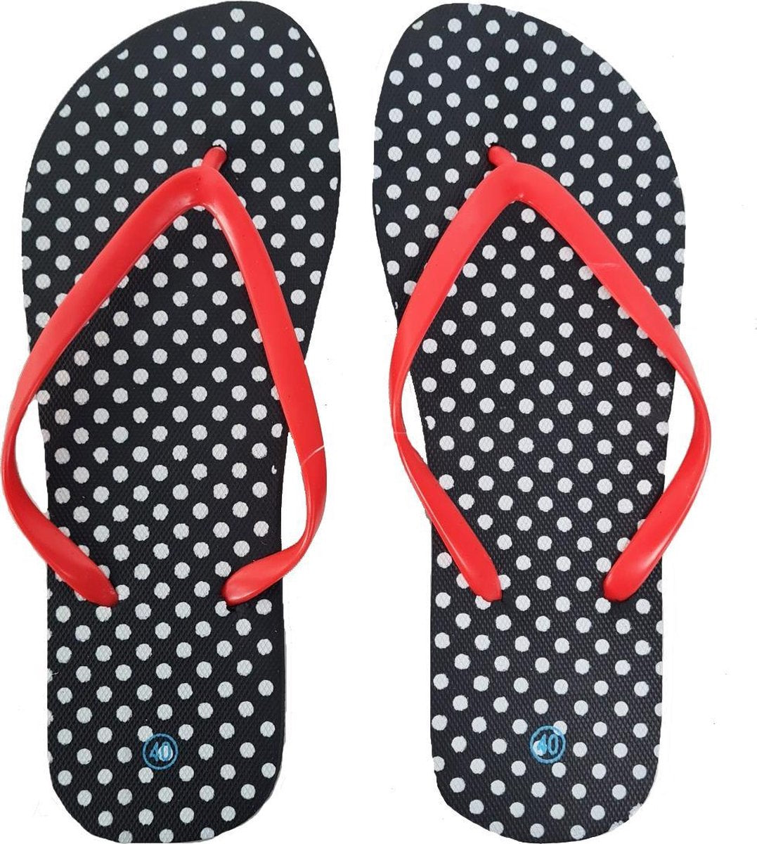 Sorprese vlinder – slippers – zwart stip – maat 38 – slippers dames – teenslippers - badslippers
