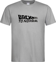 Grijs T shirt met Zwart logo " Back To Normal " print size XXXL