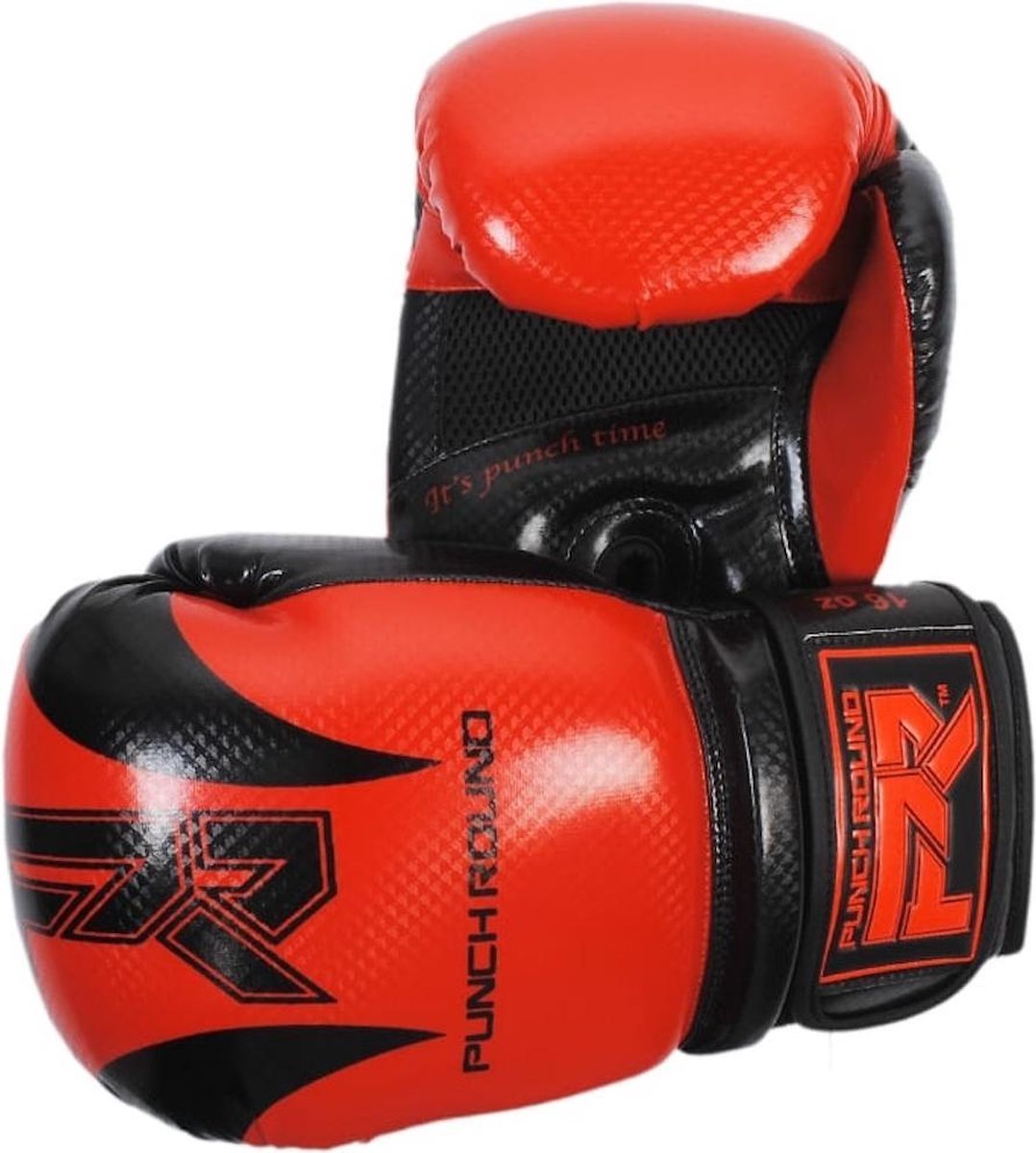 Punch Round Bokshandschoenen SLAM SDX Rood Zwart 8 OZ Bokshandschoenen