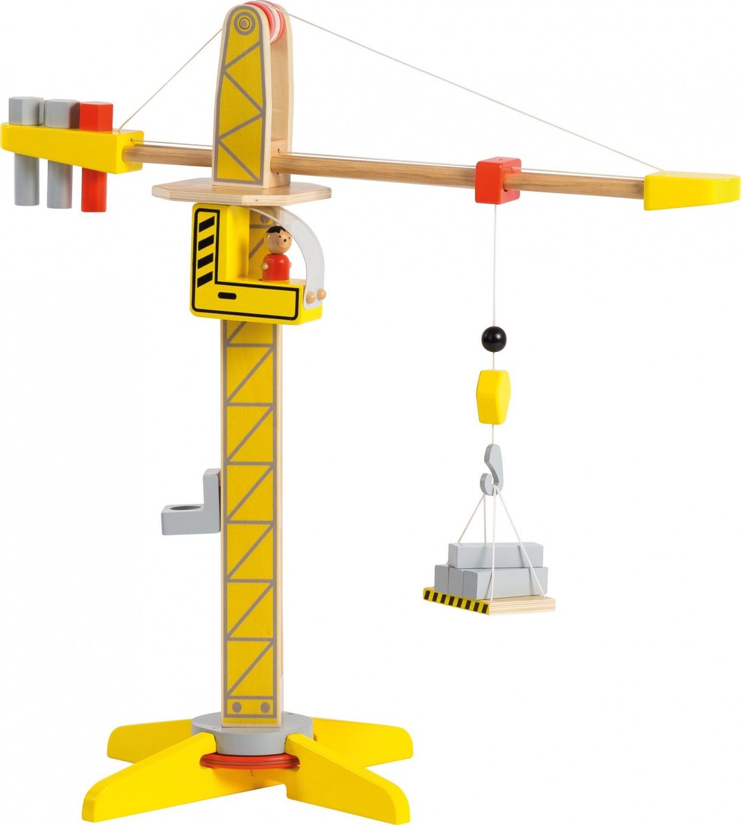 Jouéco - Houten Hijskraan met accessoires