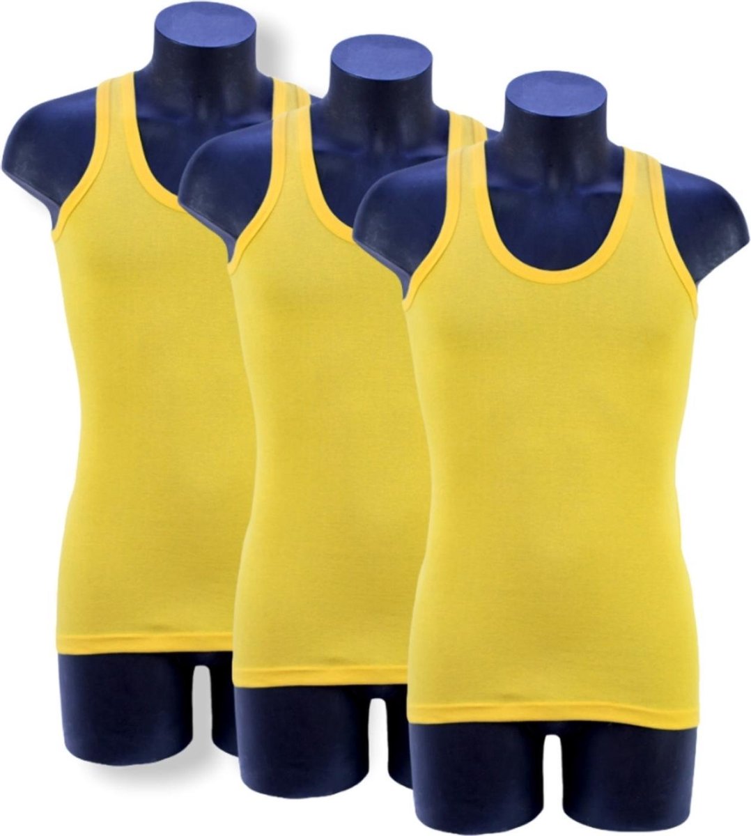 3 Pack Top kwaliteit hemd - 100% katoen - Geel - Maat XL