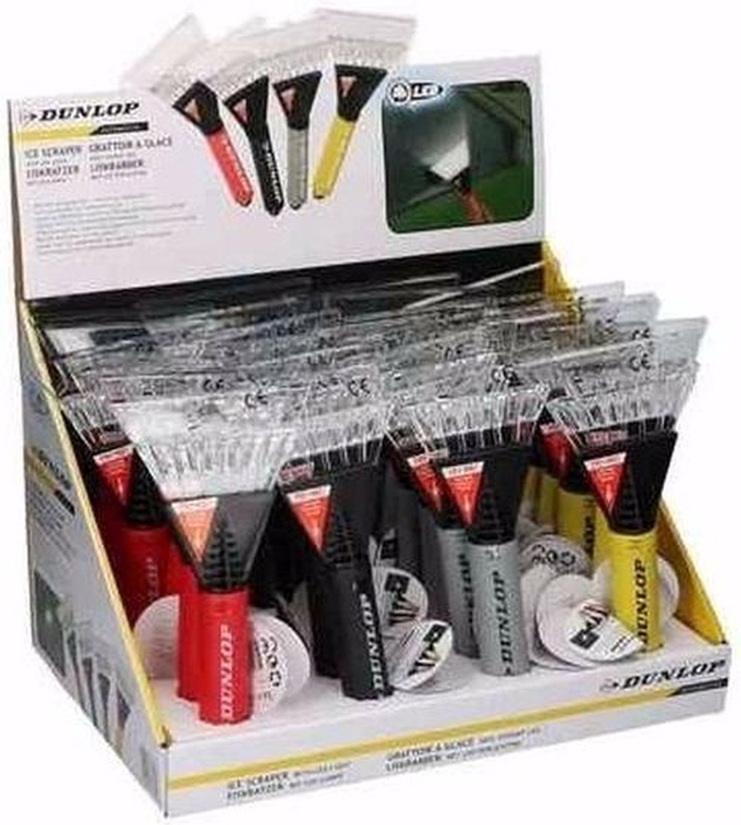 Gele Dunlop ijskrabber met LED lampje