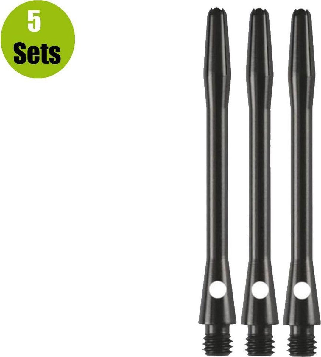 Aluminium Dart Shafts - Zwart - Short - (5 Sets)
