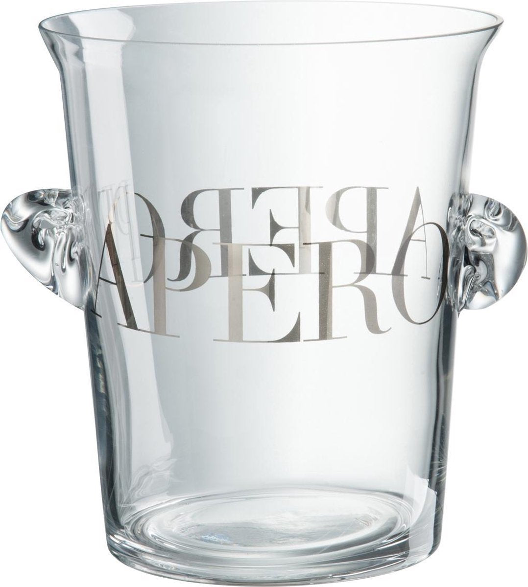 J-Line Ijsemmer Apero Glas Tr/Zilv 19X19x21cm