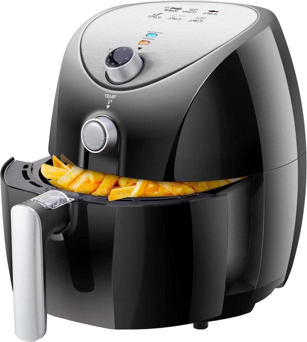 Airfryer - Igia Sunika - Hetelucht Friteuse - Timer - 3.2 Liter - Zwart