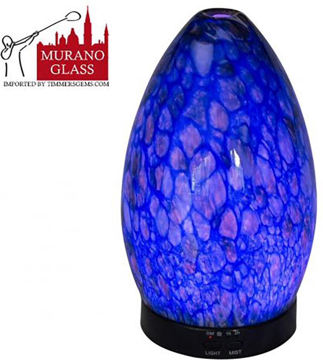 NatuurDirect - Murano glas "olijf" aroma diffuser - 2021 - kleuren Led verlichting