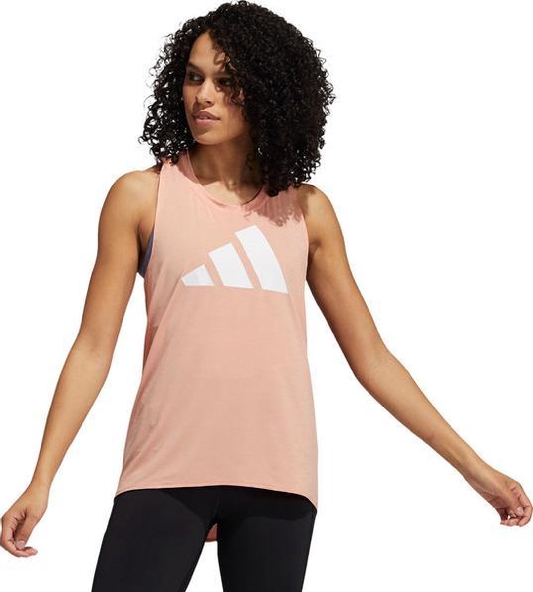 adidas 3BARLOGO Singlet Dames - oranje/wit - maat XS