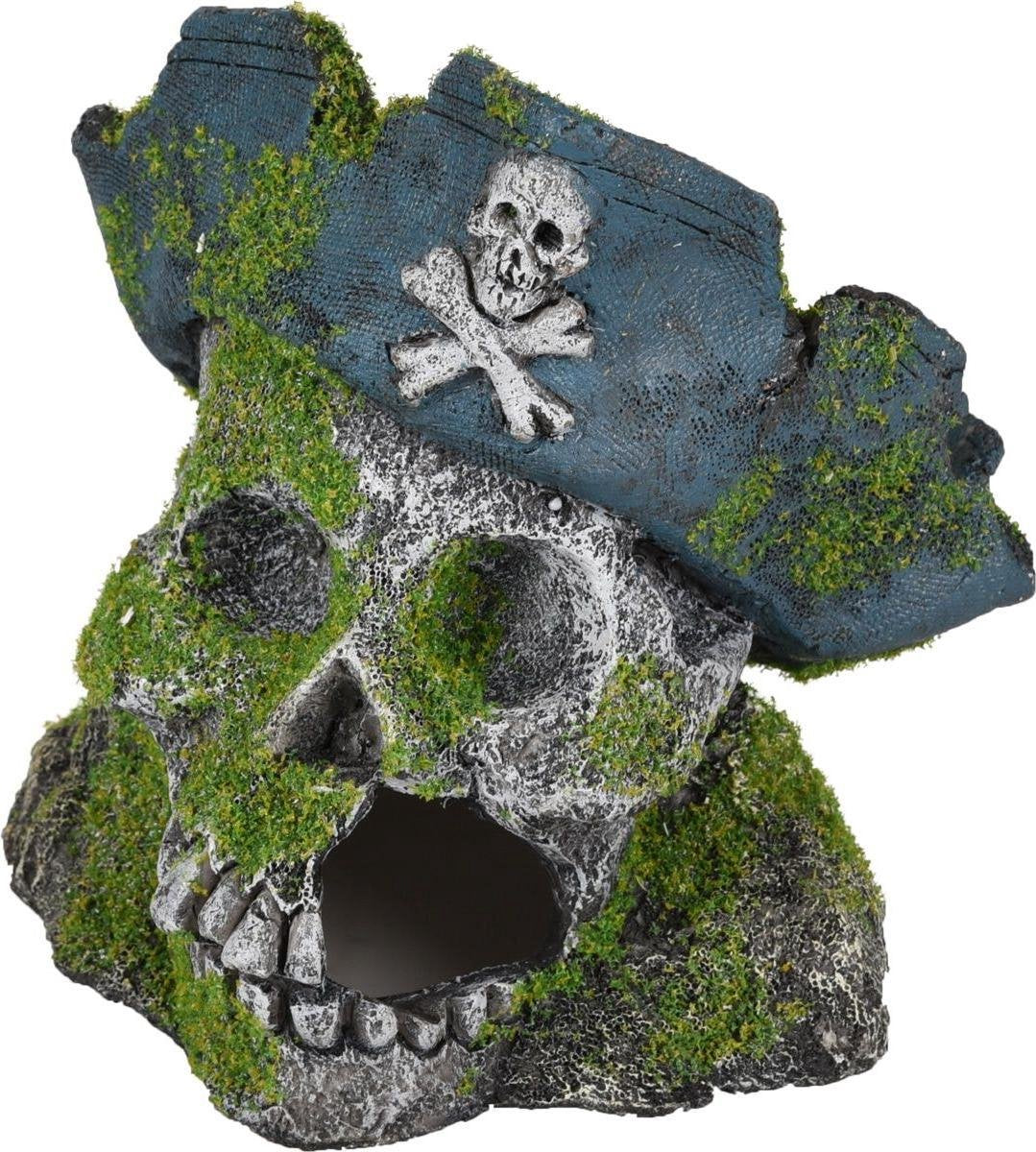 Aquarium decoratie Moza skelet + hoed - 14 x 14 x 14 cm